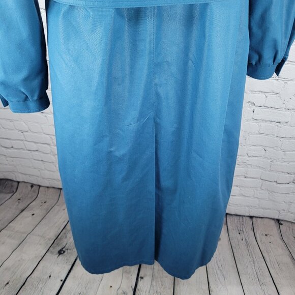 VTG London Fog Maincoats Blue Belt Thinsulate Zip Liner Overcoat Trench USA 14R - Picture 13 of 16